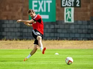 Images Dated 31st July 2012: Brett Pitman's Shot at Pre-Season Training, Bristol City FC, 2012