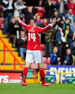 Bristol City V Derby County Prints: Brett Pitman's Thrilling Equalizer: A Spectacular Moment from Bristol City vs
