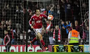 Bristol City V Reading Prints: Brett Pitman's Thrilling Goal Celebration: Bristol City vs. Reading, Championship 2011