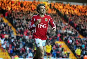 Bristol City V Burnley Prints: Brett Pitman's Thrilling Goal Celebration: Bristol City vs