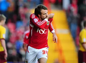Bristol City V Burnley Prints: Brett Pitman's Thrilling Goal Celebration: Bristol City vs