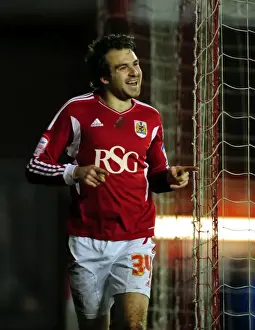 Bristol City V Leicester City Prints: Brett Pitman's Thrilling Goal Celebration: Bristol City vs. Leicester City, 2012