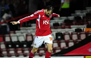 Bristol City V Reading Prints: Brett Pitman's Thrilling Goal Celebration: Championship 2011 - Bristol City vs