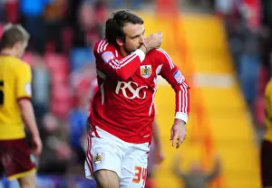 Bristol City V Burnley Prints: Brett Pitman's Thrilling Goal Celebration: Championship 2011 - Bristol City vs
