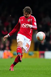 Bristol City V Derby County Prints: Brett Pitman's Thrilling Performance: Bristol City vs. Derby County, 31/03/2012