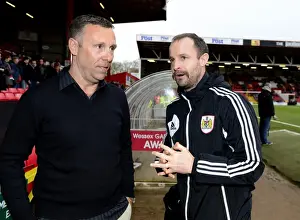 Bristol City V Nottingham Forest Prints: Brian Tinnion's Nostalgic Reunion with Louis Carey at Ashton Gate during Bristol City vs
