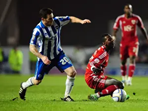 Brighton V Bristol City Prints: Brighton vs. Bristol City: Yannick Bolasie Foul by Romain Vincelot - Championship Match - January 14