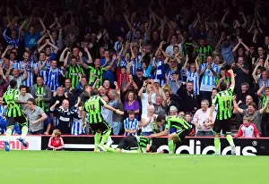 Bristol City V Brighton Prints: Brighton's Ashley Barnes Celebrates Championship Win against Bristol City (10-09-2011)