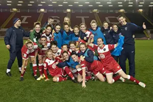 Bristol Academy Women's FC Celebrate Victory Over FC Barcelona in Champions League