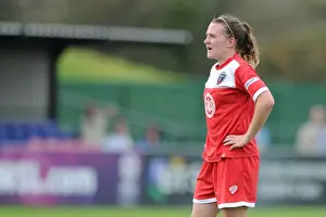 Manchester City Womens Prints: Bristol Academy's Loren Dykes in Action against Manchester City - Women's Super League