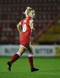 BAWFC V FC Barcelona Prints: Bristol Academy's Nikki Watts Faces Off Against FC Barcelona in Champions League Showdown