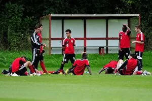 Images Dated 27th September 2012: Bristol City Under 21s: Manager Alex Russell Motivates Team During Training