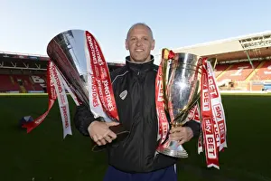 Bristol City Academy Day 2 Prints: Bristol City Academy: Double Trophy Celebration with Johnstone Paint Trophy and Sky Bet League One Trophies