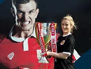 Bristol City Academy Players Celebrate Sky Bet League One Win with the Trophy
