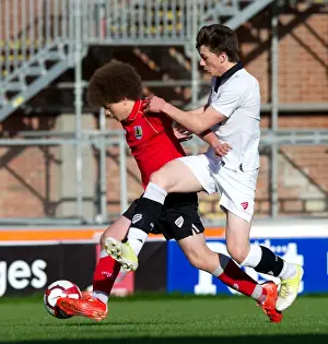 Framed Print : Bristol City Academy Players Train at Ashton Gate Stadium