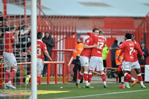 Bristol City V Fleetwood Town Prints: Bristol City: Aden Flint Captures Matt Smith's Goal Celebration vs Fleetwood Town (01-02-2015)
