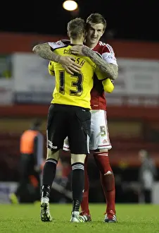 Bristol City V Dagenham And Redbridge Prints: Bristol City: Aden Flint and Elliott Parish Embrace Victory After FA Cup Match vs Dagenham and Redbridge