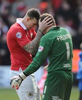 Images Dated 1st February 2015: Bristol City: Aden Flint and Frank Fielding in Action against Fleetwood Town, Sky Bet League One