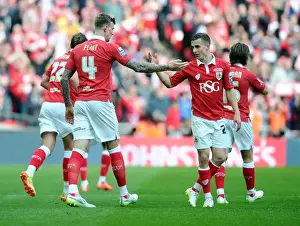 Bristol City: Aden Flint and Joe Bryan Celebrate Johnstone's Paint Trophy Victory at Wembley Stadium