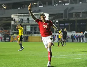 Bristol City: Aden Flint and Wes Burns Celebrate Unison Goal vs. Middlesbrough (Sky Bet Championship, 16/01/2016)
