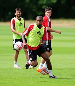 Images Dated 6th July 2010: Bristol City: Aerial Battle – Marvin Elliott vs. Ivan Sproule during Pre-Season Training