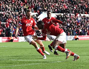 Bristol City: Agard's Goal Celebration with Baker and Kodjia vs Hull City, 2015 - Sky Bet Championship