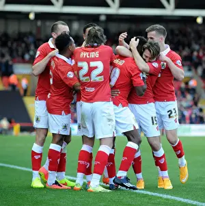 Bristol City V Oldham Athletic Prints: Bristol City: Agard's Thrilling Goal Celebration vs Oldham Athletic (Nov 1, 2014)