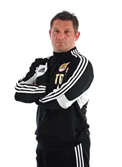 Framed Print : Bristol City Assistant Manager Tony Docherty - Pre-Season Head Shot at Ashton Gate Stadium