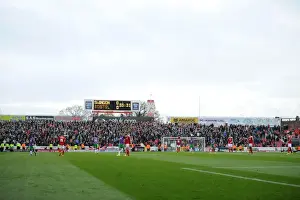 Bristol City Away Fans at Swindon Town's County Ground during Sky Bet League One Match, 15th November 2014
