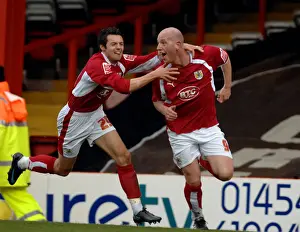 Framed Print : Bristol City: Brooker and Sproule in Euphoric Celebration (vs. Norwich City) Framed Print : Bristol City: Brooker and Sproule in Euphoric Celebration (vs. Norwich City)