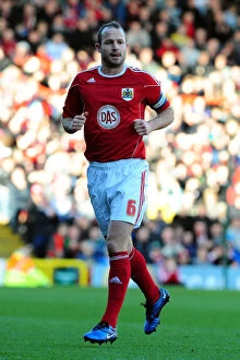 Images Dated 12th February 2011: Bristol City Captain Louis Carey Celebrates 600th Appearance: Bristol City vs