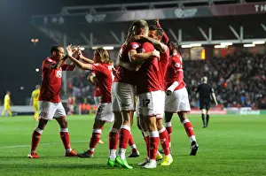 Bristol City V Nottingham Forest Prints: Bristol City Celebrate: Aaron Wilbraham Scores First Goal Against Nottingham Forest (16/10/2015)