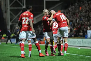 Preston North End V Bristol City Prints: Bristol City Celebrate Aaron Wilbraham's Goal Against Preston North End