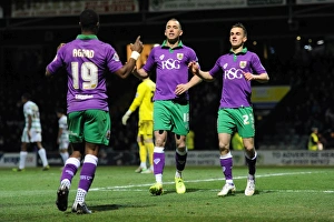 Yeovil Town V Bristol City Prints: Bristol City Celebrate: Agard, Wilbraham