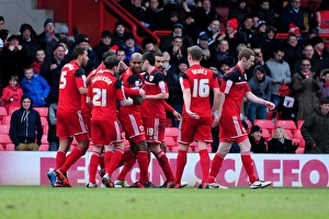 Bristol City V Barnsley Prints: Bristol City Celebrate Jon Stead's Goal Against Barnsley, 2013