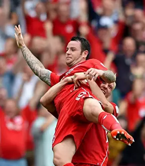 Bristol City V Aston Villa Prints: Bristol City Celebrate: Lee Tomlin's Goal Against Aston Villa (27/08/2016)