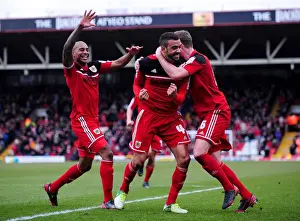 Bristol City V Barnsley Prints: Bristol City Celebrate: Liam Fontaine Scores Against Barnsley, 2013