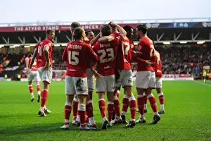 Bristol City V Charlton Prints: Bristol City Celebrate Nathan Baker's Goal Against Charlton Athletic (26/12/2015)