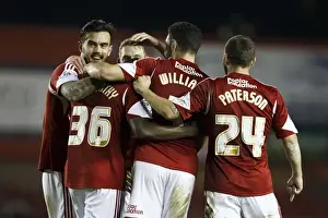 Gate Prints: Bristol City Celebrate Nyron Nosworthy's Goal for 2-0 Lead Against Port Vale