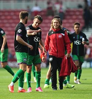 Images Dated 22nd August 2015: Bristol City Celebrate Promotion-Sealing Victory Over Middlesbrough (22/08/2015)