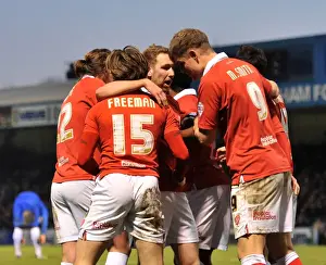 Gillingham V Bristol City Prints: Bristol City Celebrate Scott Wagstaff's Goal Against Gillingham (December 2014)