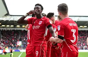 Bristol City Celebrate Tammy Abraham's Goal Against Cardiff City (14/01/2017)