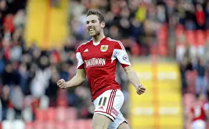 Bristol City Celebrate: Wagstaff Sets Up Cunningham's Goal Against Stevenage (December 2013)