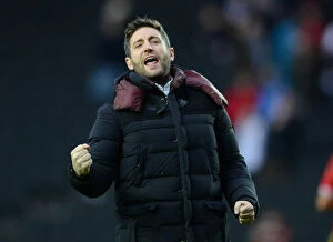 Images Dated 20th February 2016: Bristol City Celebrates 2-0 Victory Over Milton Keynes Dons: Lee Johnson's Moment of Triumph