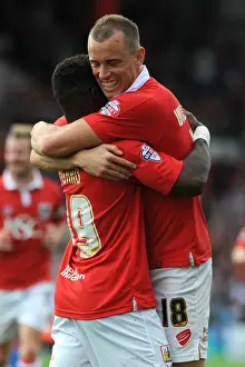 Bristol City V Doncaster Rovers Prints: Bristol City Celebrates: Agard and Wilbraham's Goal Dance (Bristol City vs Doncaster Rovers)