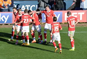 Framed Print : Bristol City Celebrates Derrick Williams Goal Against Chesterfield, Sky Bet League One, 2014