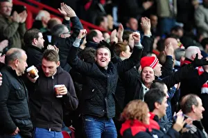 Bristol City V Nottingham Forest Prints: Bristol City Celebrates Double Delight: The Excitement of a 0-2 Lead Over Nottingham Forest at Ashton Gate