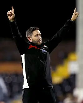 Framed Print : Bristol City Celebrates EFL Cup Win Over Fulham: Lee Johnson's Triumph at Craven Cottage