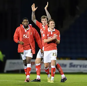 Gillingham V Bristol City Prints: Bristol City Celebrates FA Cup Victory Over Gillingham: Luke Ayling and Aden Flint Applaud Fans