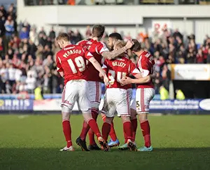 Shrewsbury Town V Bristol City Prints: Bristol City Celebrates Joe Bryan's Goal Against Shrewsbury Town, March 8, 2014